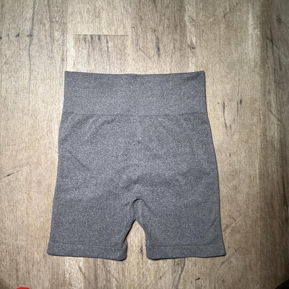 Gray Heathered Athletic Shorts Black Panel Detail Size S Running Gym